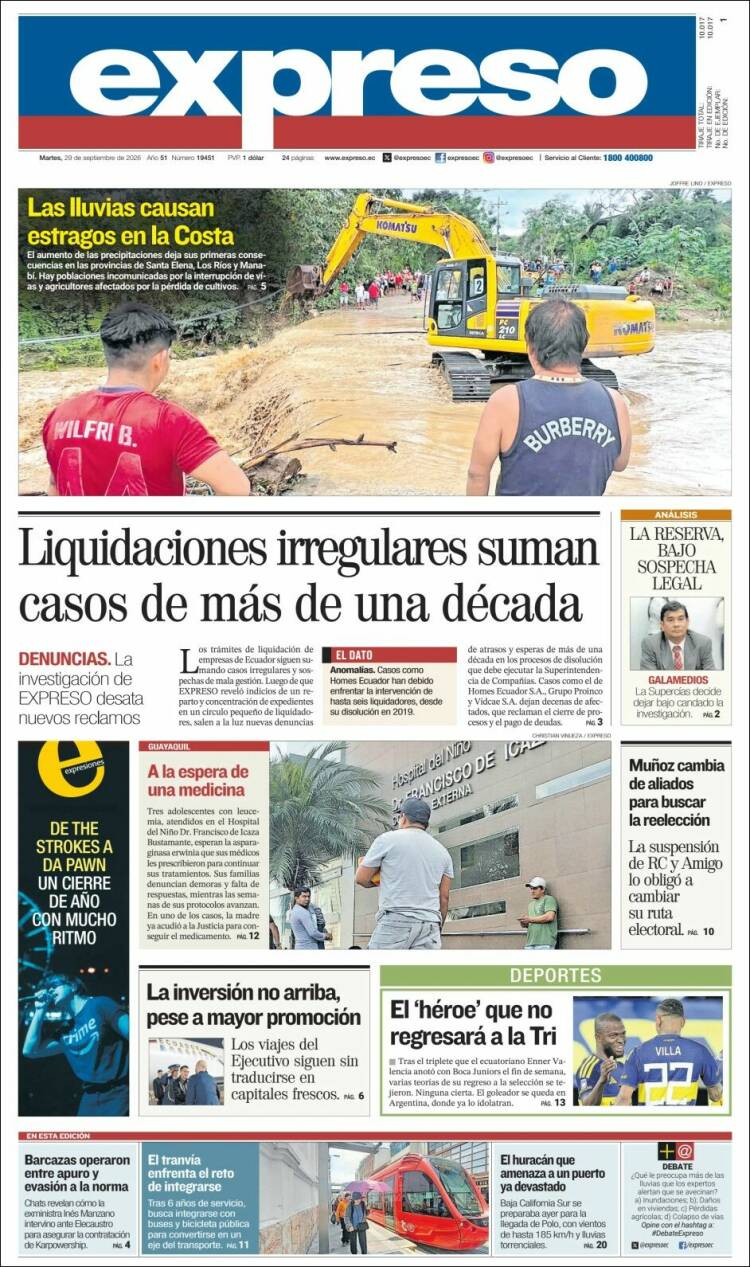 Portada de Expreso (Ecuador)