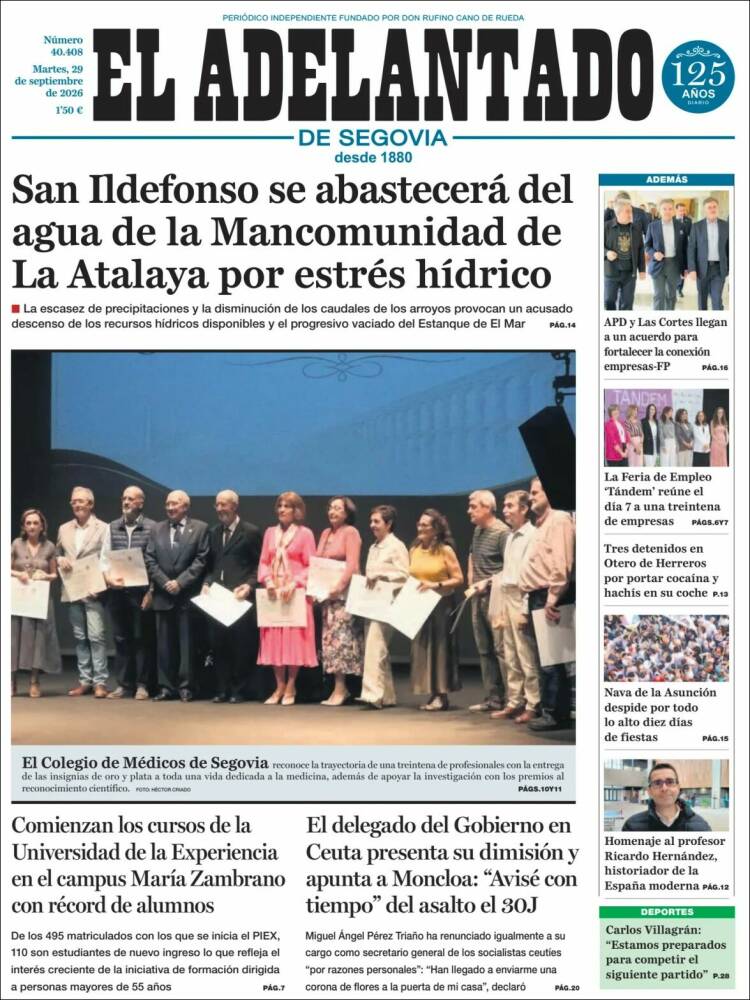 Portada de El Adelantado de Segovia (Spain)