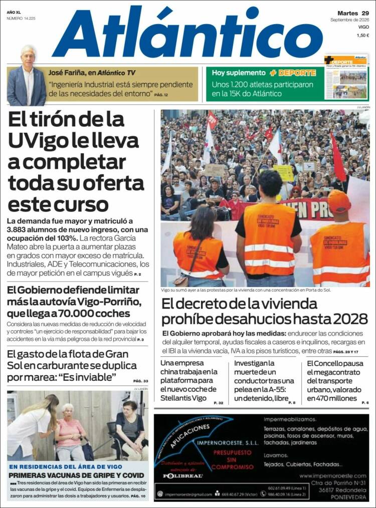 Portada de Atlántico Diario (Espa&ntilde;a)