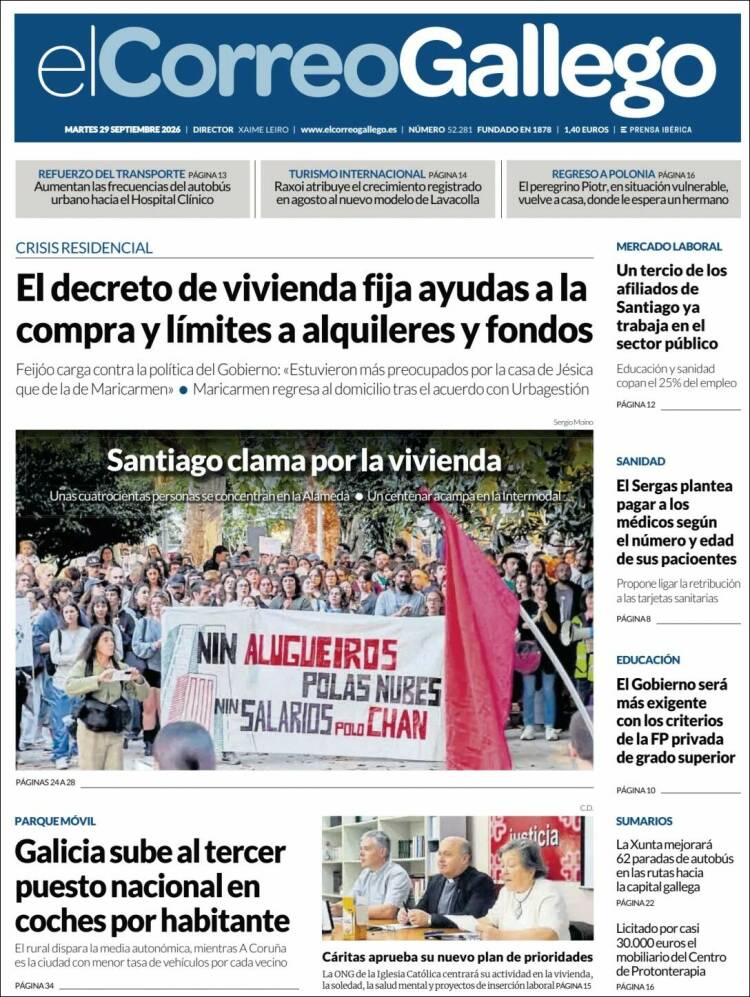 Portada de El Correo Gallego (Espa&ntilde;a)
