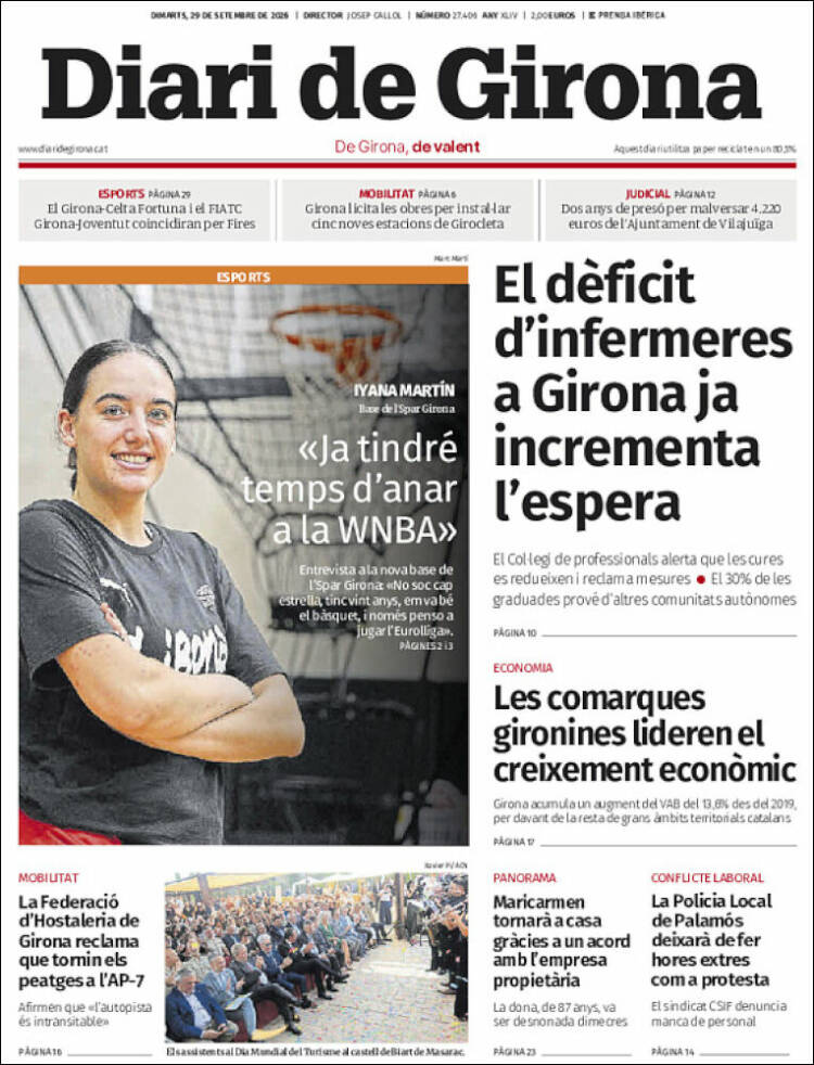 Portada de Diari de Girona (Espa&ntilde;a)