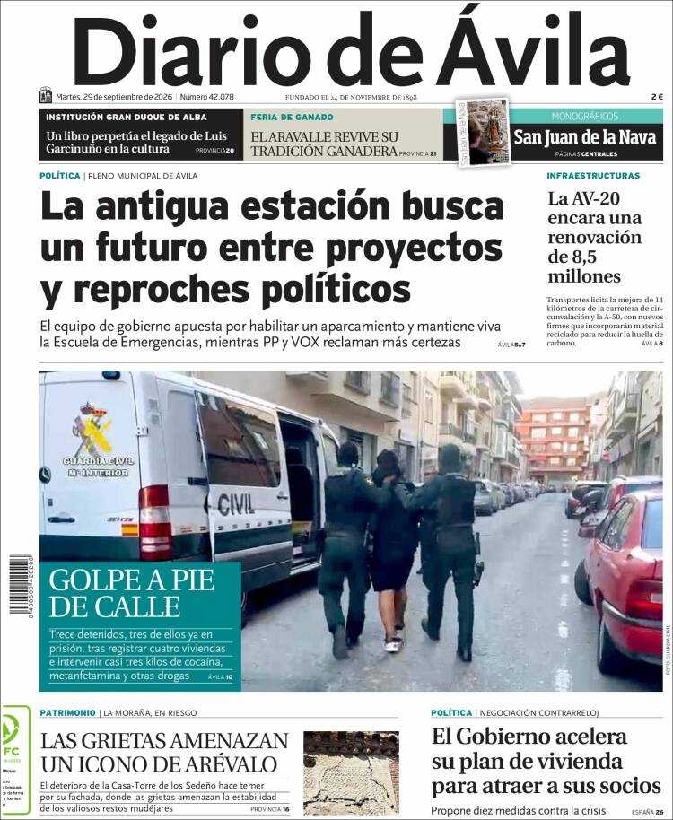 Portada de Diario de Ávila (Espa&ntilde;a)