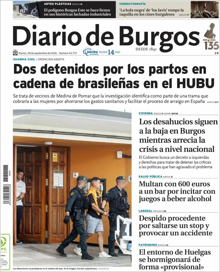 Portada de Diario de Burgos (Espa&ntilde;a)