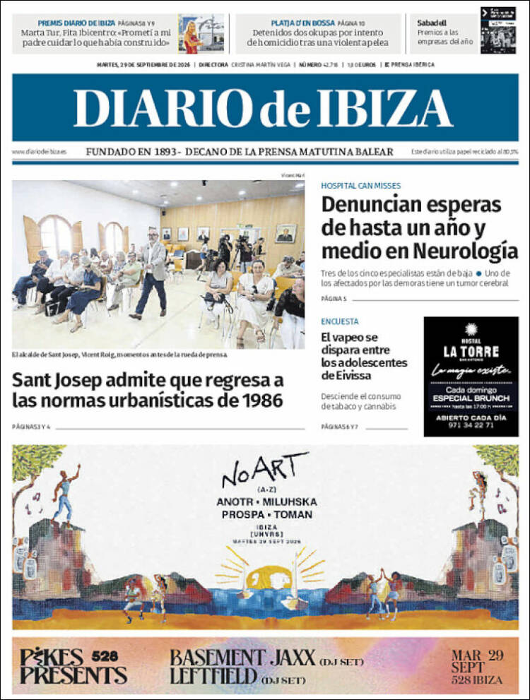 Portada de Diario de Ibiza (Espa&ntilde;a)