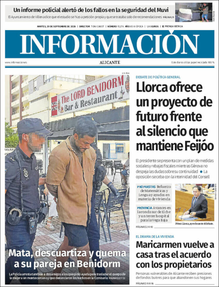 Portada de Diario Información (Espa&ntilde;a)