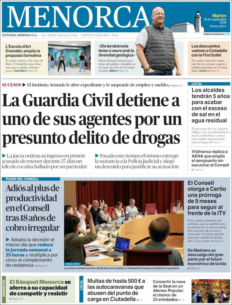 Portada de Menorca - Diario Insular (Espa&ntilde;a)