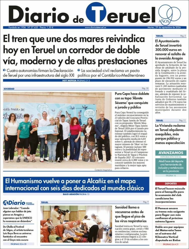 Portada de Diario de Teruel (Espa&ntilde;a)