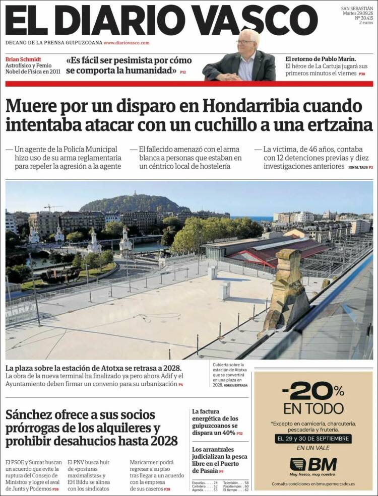 Portada de Diario Vasco (Espa&ntilde;a)