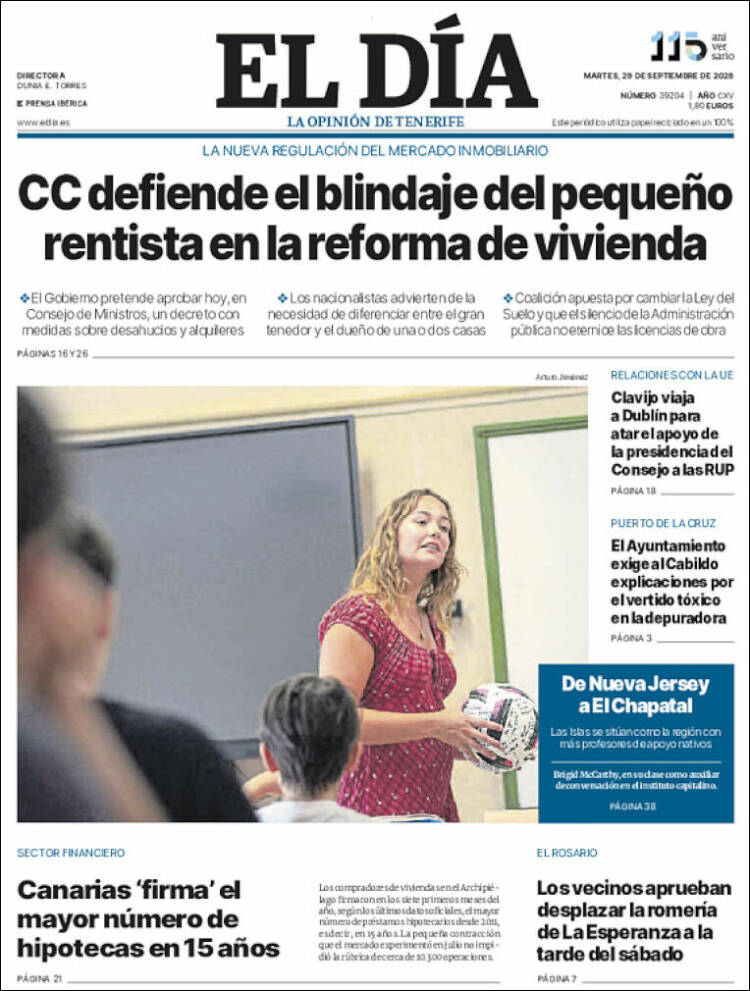 Portada de El Día (Espa&ntilde;a)