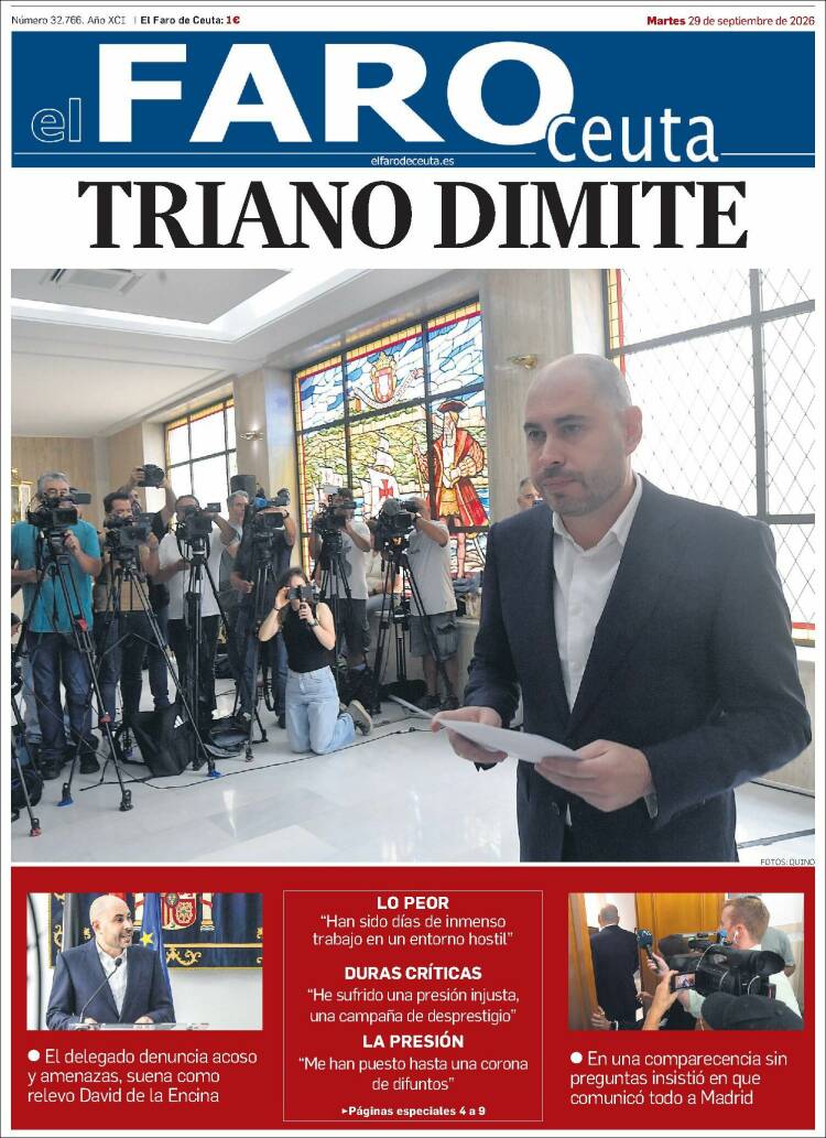 Portada de El Faro de Ceuta (Espa&ntilde;a)