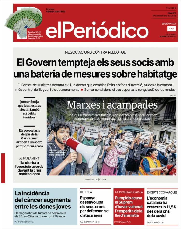Portada de El Periódico de Catalunya (Espa&ntilde;a)