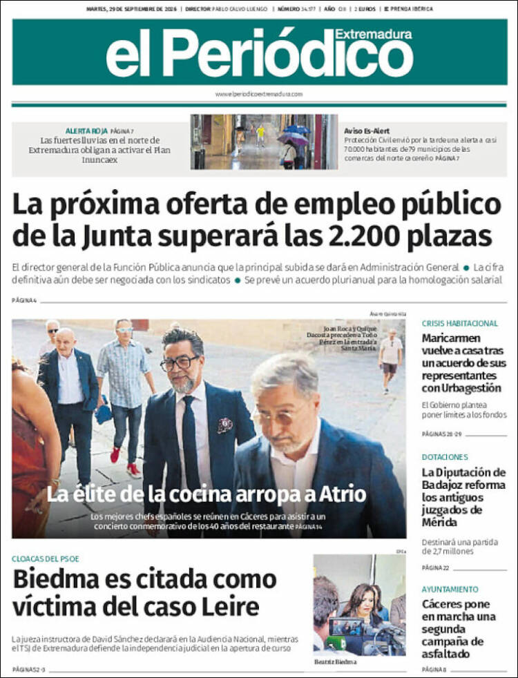 Portada de El Periódico de Extremadura (Espa&ntilde;a)