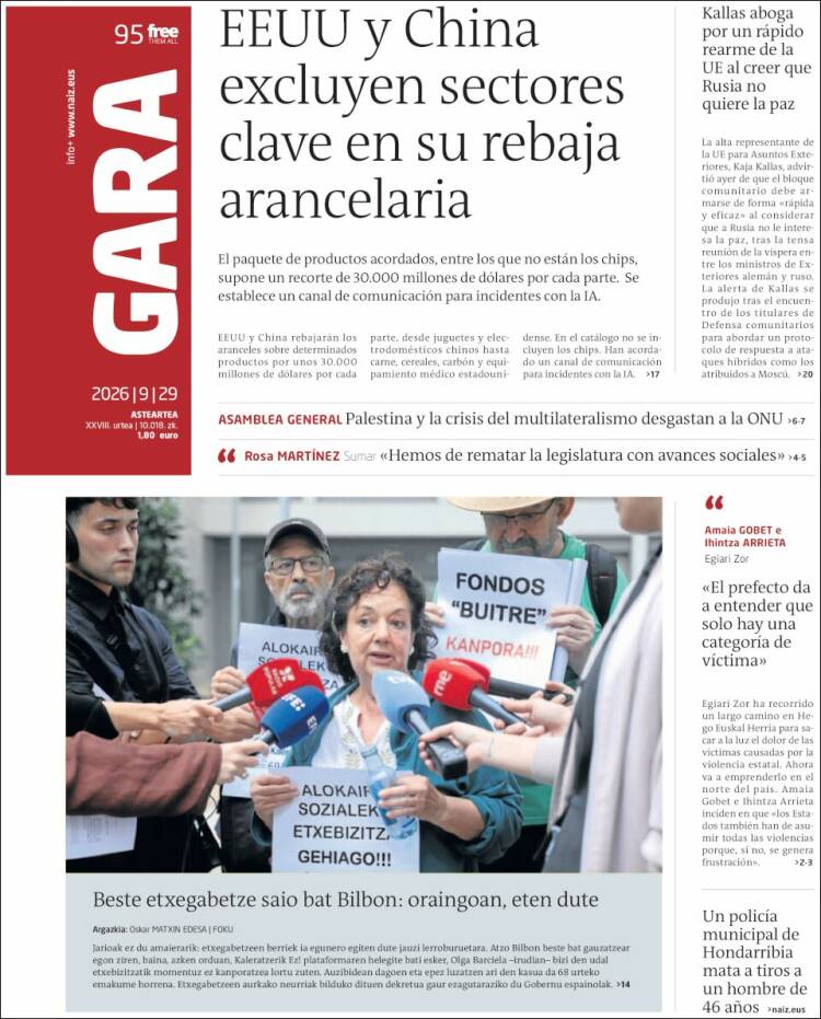 Portada de Gara (Espa&ntilde;a)