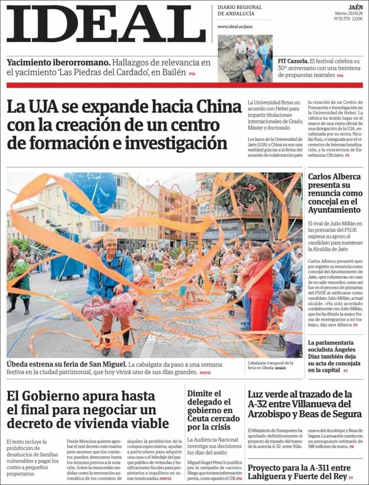 Portada de El Ideal de Jaén (Espa&ntilde;a)