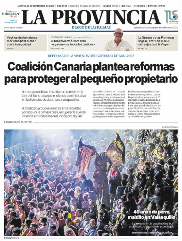 Portada de La Provincia (Spain)