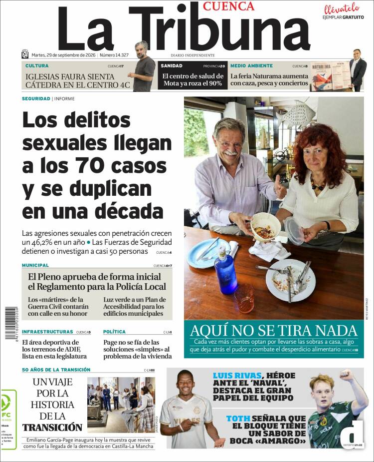 Portada de La Tribuna de Cuenca (Espa&ntilde;a)