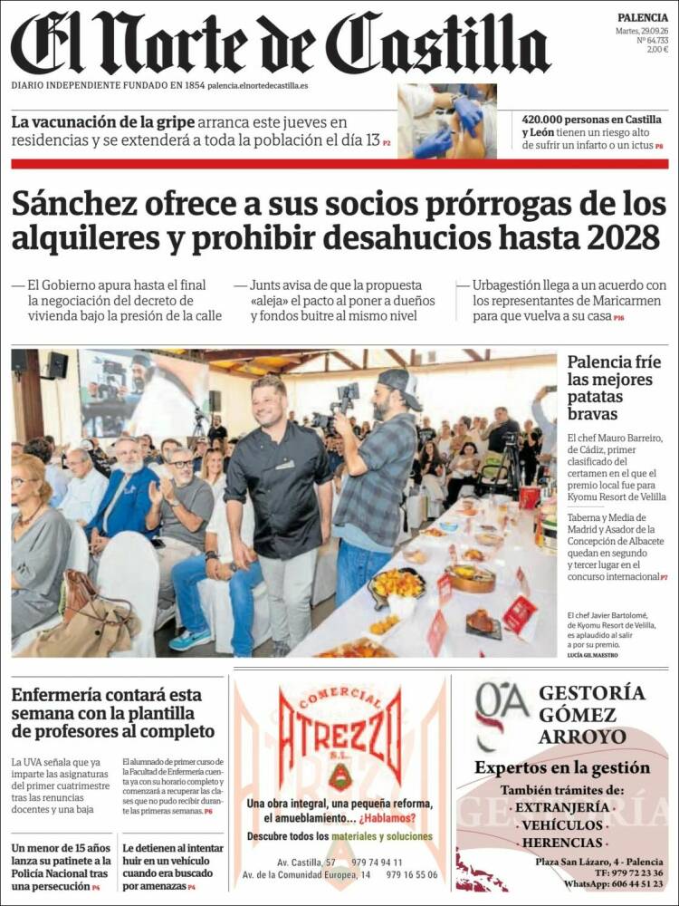 Portada de Norte de Castilla - Palencia (Espa&ntilde;a)