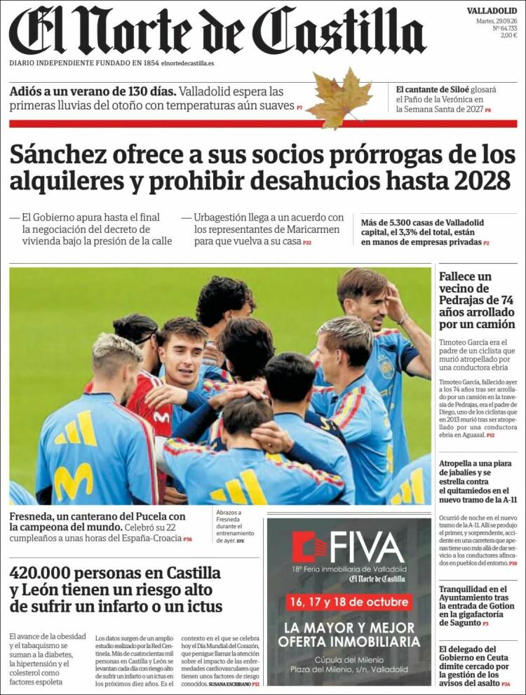 Portada de Norte de Castilla - Valladolid (Espa&ntilde;a)