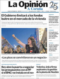 Portada de La Opinión de A Coruña (Espa&ntilde;a)