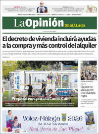Portada de La Opinión de Málaga (Espa&ntilde;a)