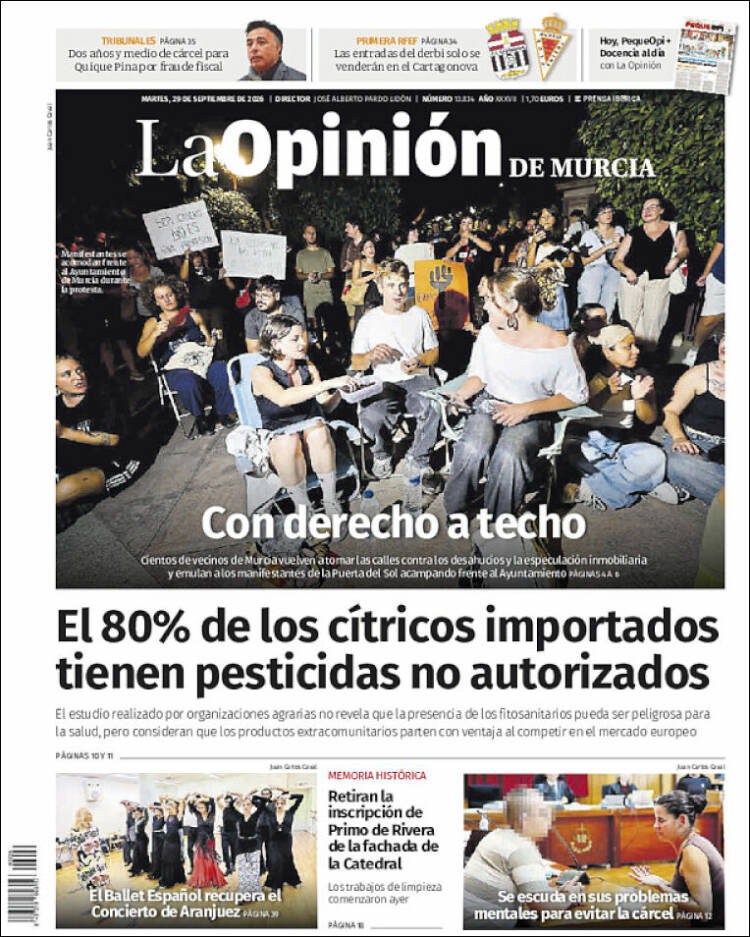 Portada de La Opinión de Murcia (Espa&ntilde;a)