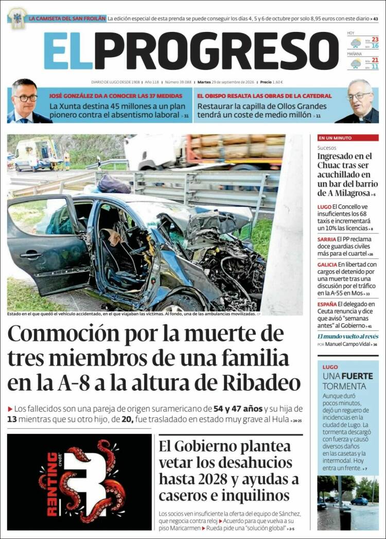 Portada de El Progreso (Espa&ntilde;a)