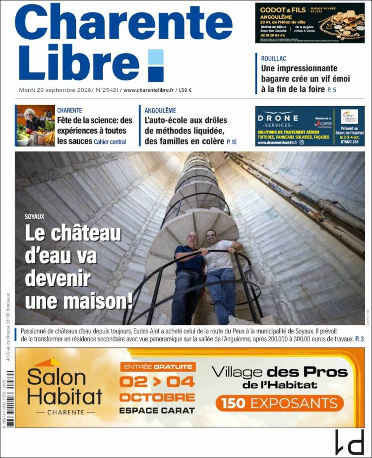 Portada de Charente Libre (Francia)