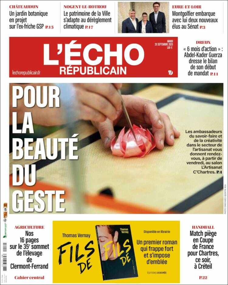 Portada de L'Echo Républicain (Francia)