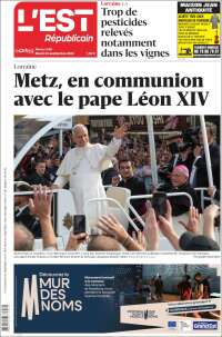 Portada de L'Est Republicain (Francia)