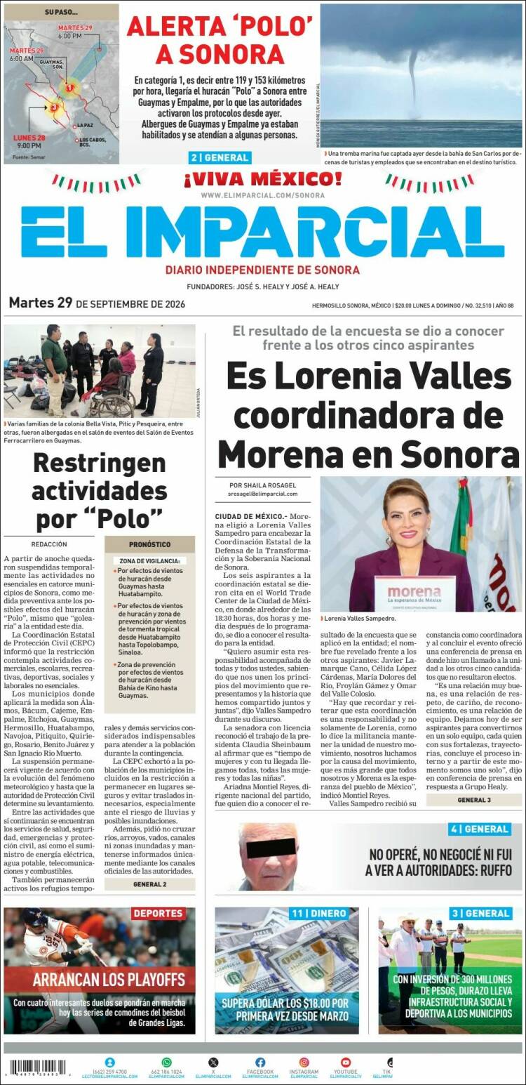 Portada de El Imparcial (M&eacute;xico)