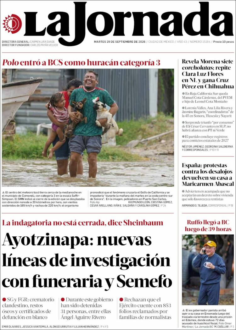 Portada de La Jornada (M&eacute;xico)