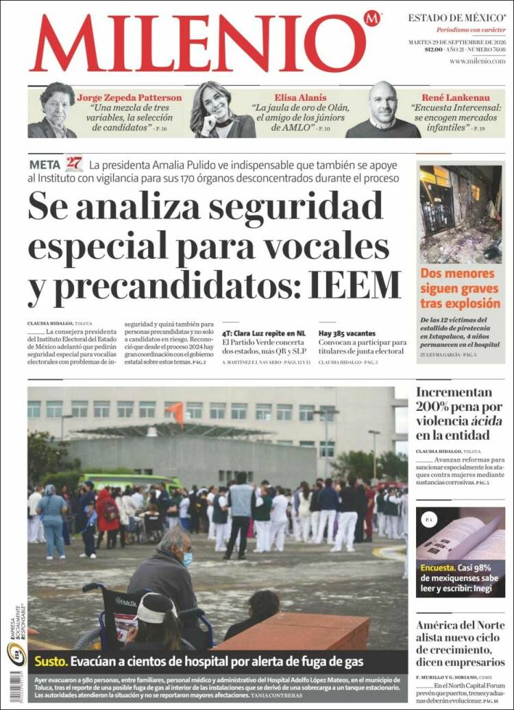 Portada de Milenio - Estado de México (M&eacute;xico)