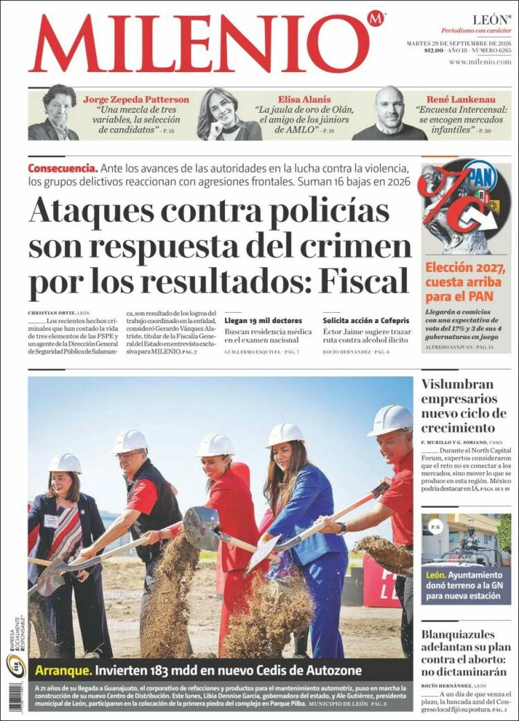 Portada de Milenio de León (M&eacute;xico)