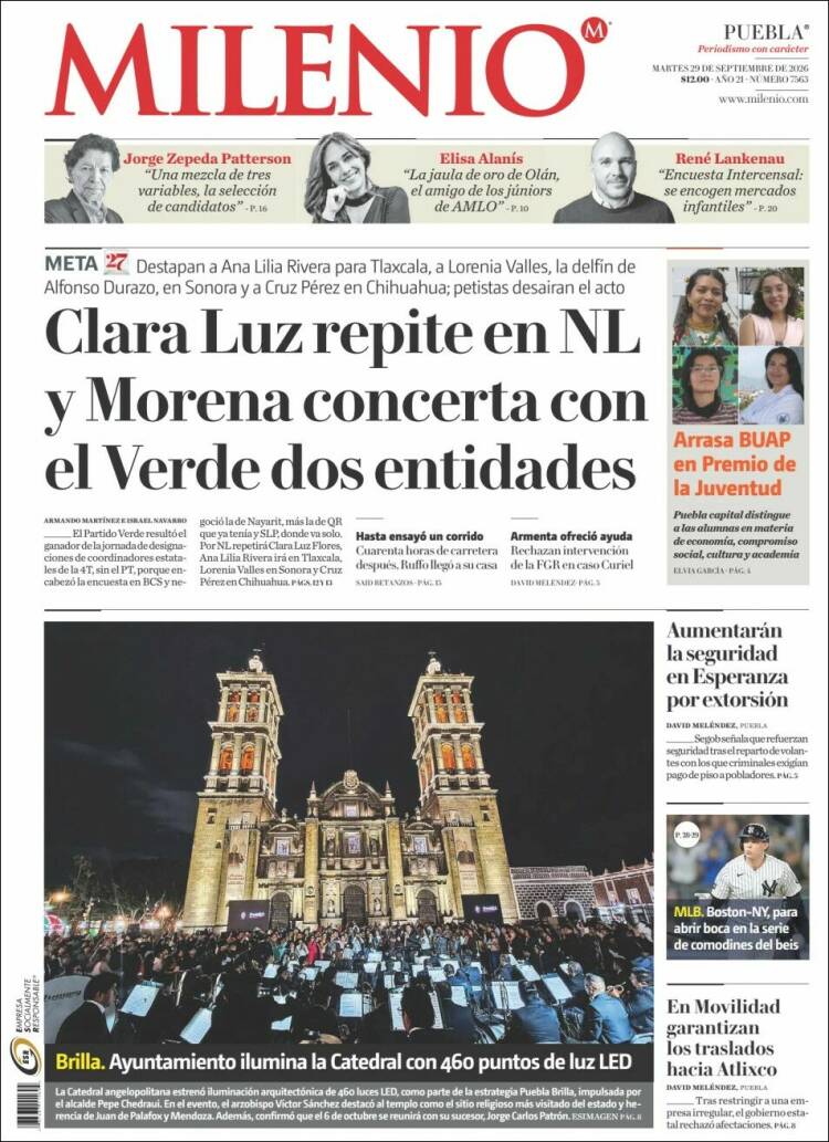 Portada de Milenio de Puebla (M&eacute;xico)