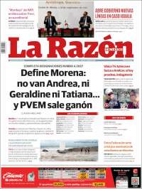 Portada de La Razón (Mexique)