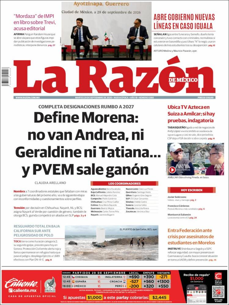 Portada de La Razón (M&eacute;xico)