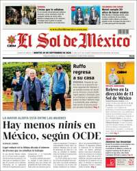 Portada de El Sol de México (Mexique)