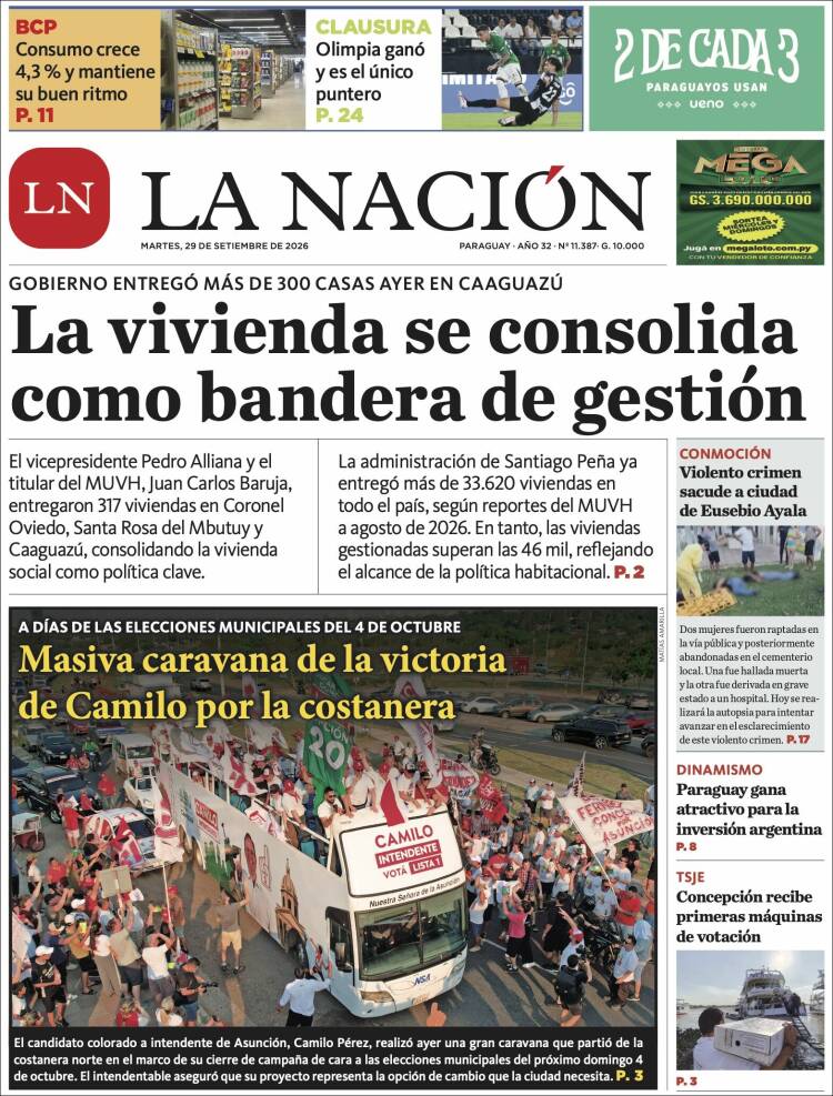 Portada de La Nación (Paraguay)