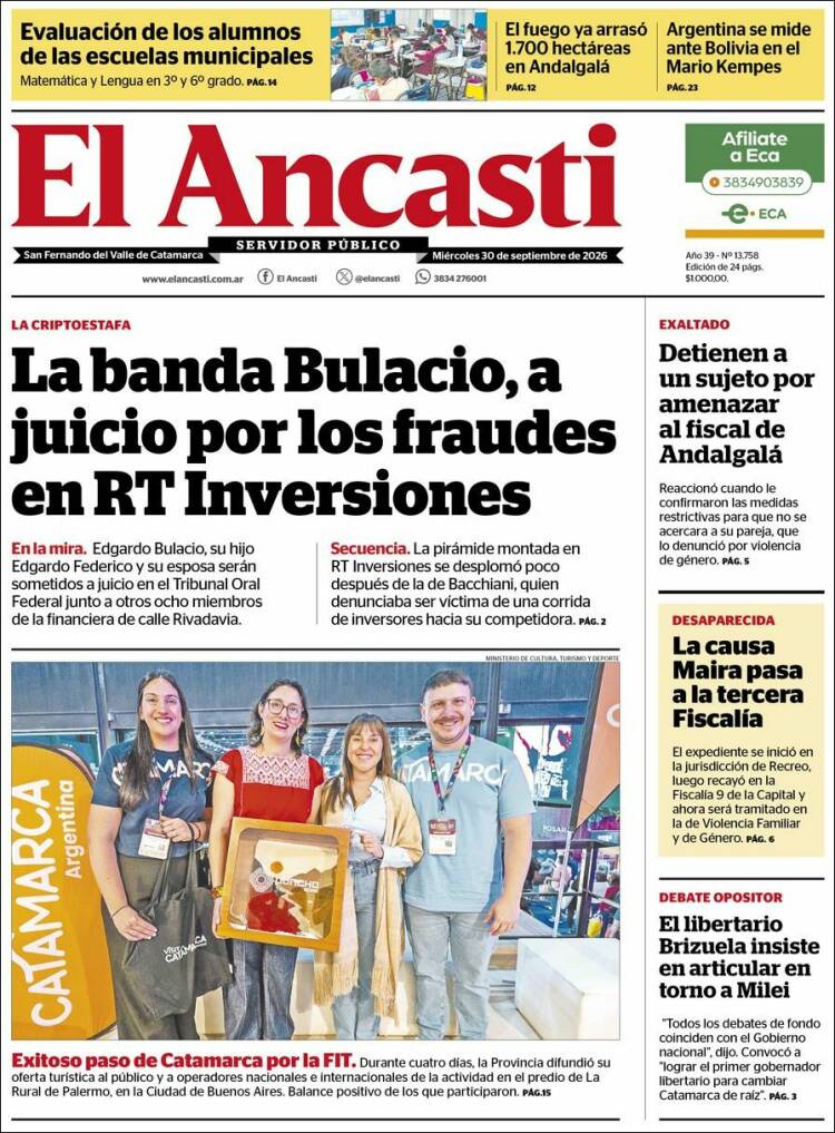 Portada de El Ancasti (Argentina)