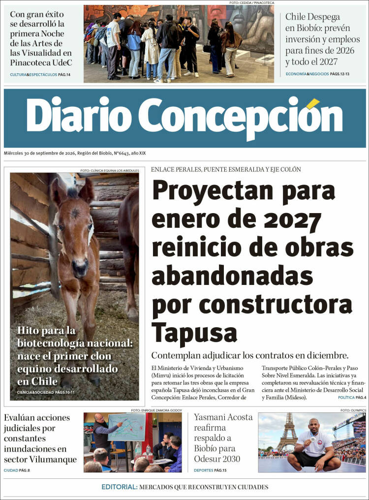 Portada de Diario de Concepción (Chile)