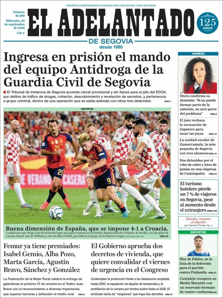 Portada de El Adelantado de Segovia (Espa&ntilde;a)