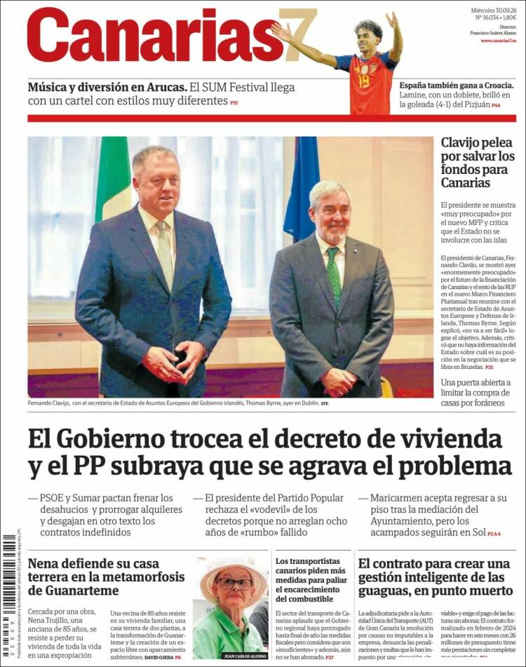 Portada de Canarias 7 (Espa&ntilde;a)