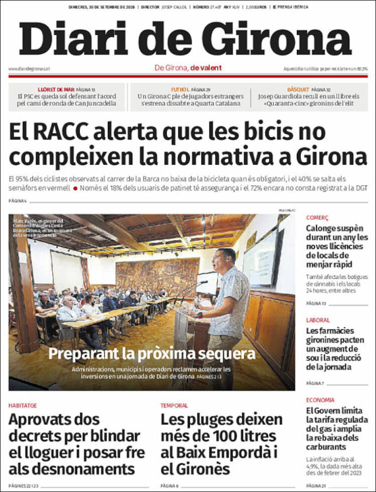 Portada de Diari de Girona (Espa&ntilde;a)