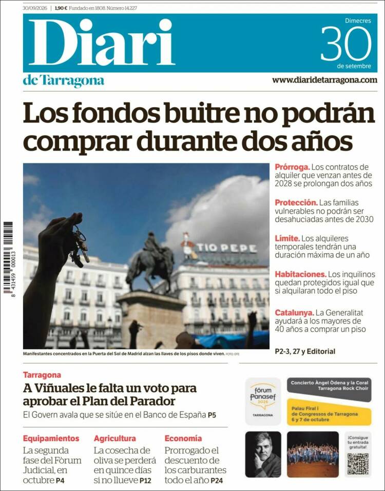 Portada de Diari de Tarragona (Espa&ntilde;a)