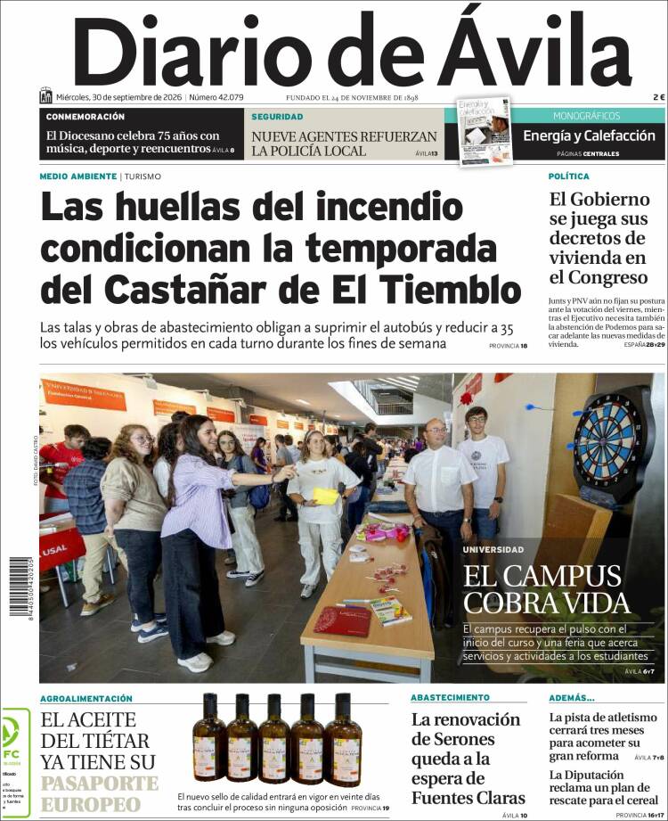 Portada de Diario de Ávila (Espa&ntilde;a)
