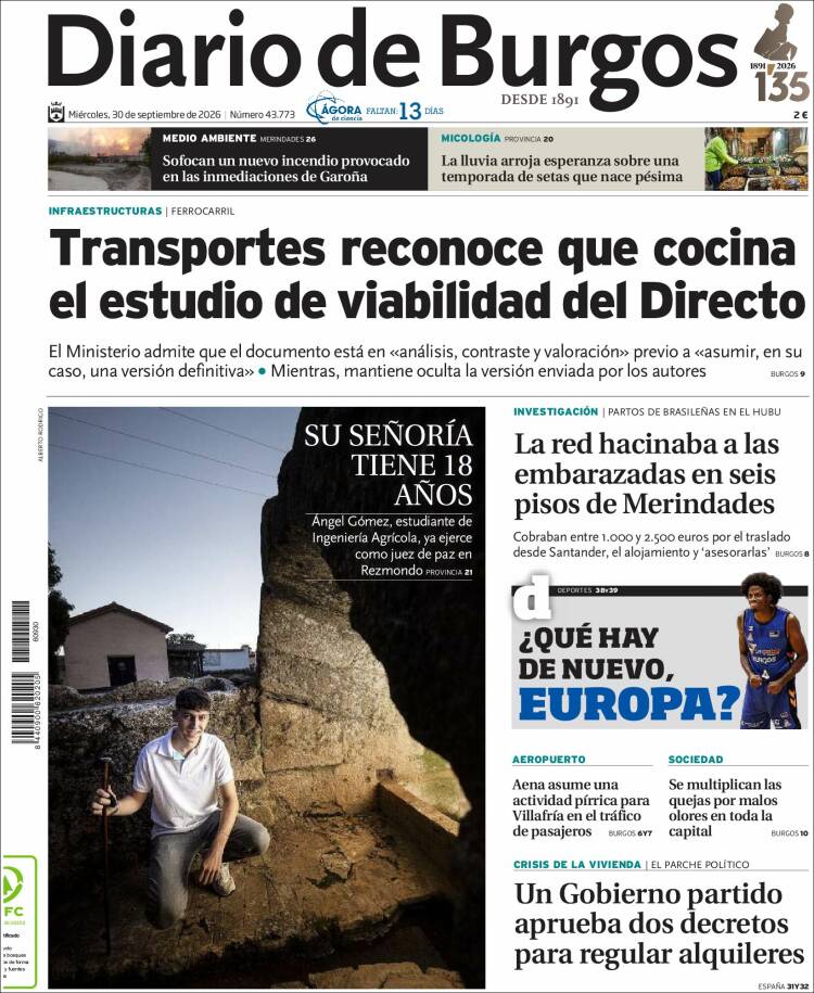 Portada de Diario de Burgos (Espa&ntilde;a)