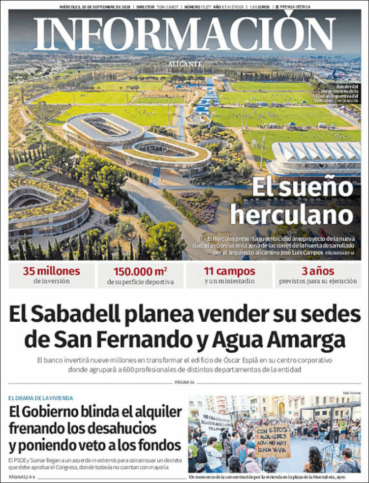 Portada de Diario Información (Espa&ntilde;a)
