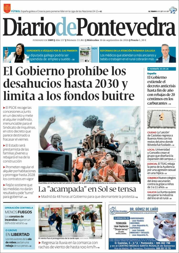Portada de Diario de Pontevedra (Espa&ntilde;a)