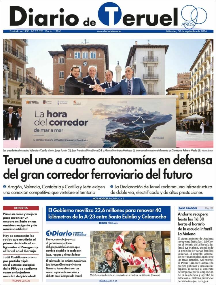 Portada de Diario de Teruel (Espa&ntilde;a)