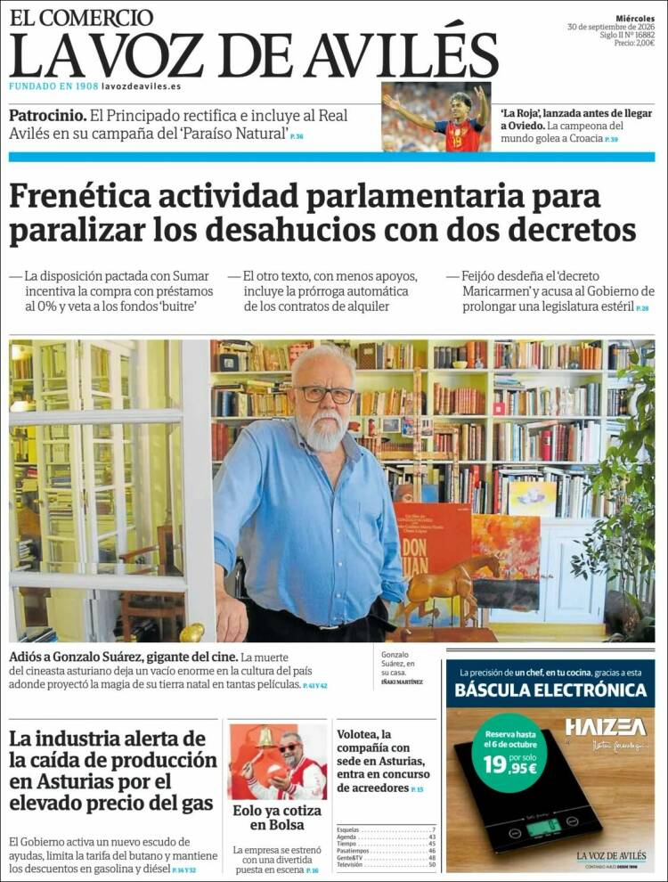 Portada de El Comercio - Avilés (Espa&ntilde;a)